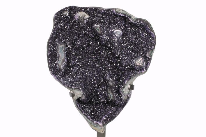 19.6" Stunning Amethyst Geode on Metal Stand - Uruguay
